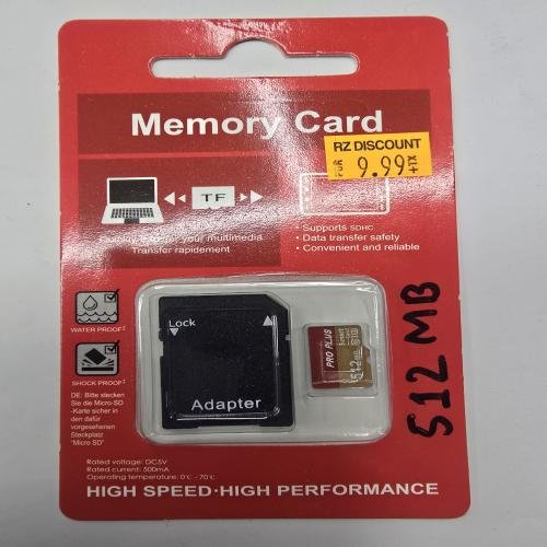 Memory card 512 MB. SD card